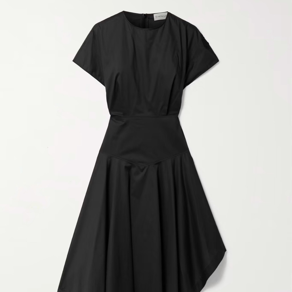 Moncler Genius JW Anderson Asymmetrical Midi Dress Black Size IT40 US XS NWT - Picture 7 of 10